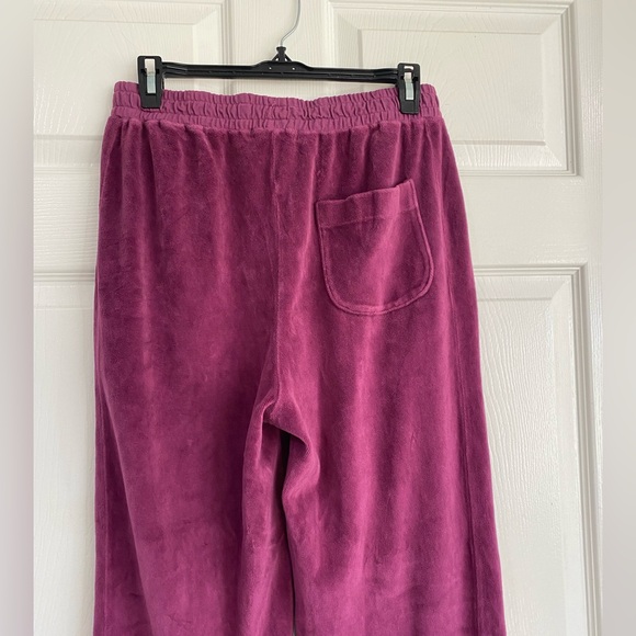 Suzie Kondi Velour Unisex Track Pants Size XS Plum Purple NWT Athleisure - Picture 8 of 14